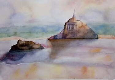 Peinture intitulée "Le Mont Saint-Michel" par Pierre Alix, Œuvre d'art originale