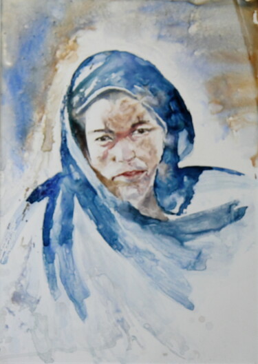 Peinture intitulée "couleur-touareg.jpg" par Pierre Alix, Œuvre d'art originale, Aquarelle