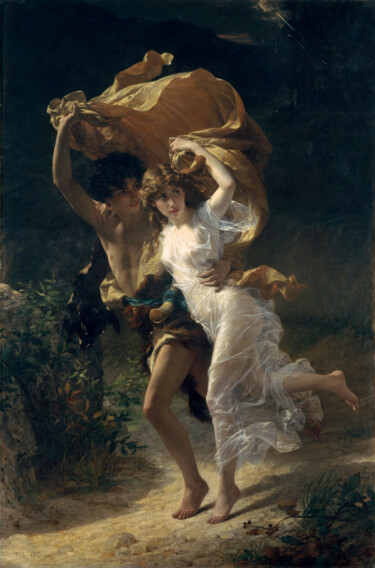 Pittura intitolato "La tempête" da Pierre Auguste Cot, Opera d'arte originale, Olio