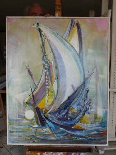 Painting titled "Voiles déployées bi…" by Pierre Baldi, Original Artwork