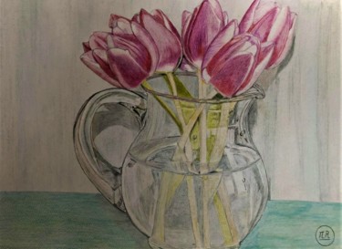 图画 标题为“Les tulipes” 由Pierre Bayet, 原创艺术品, 铅笔