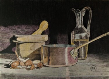 图画 标题为“Retour en cuisine” 由Pierre Bayet, 原创艺术品, 铅笔