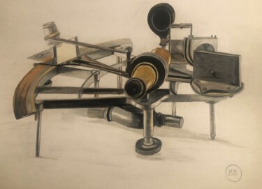Drawing titled "Sextant" by Pierre Bayet, Original Artwork, Pencil