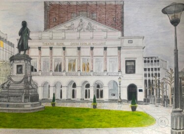 Drawing titled "Opéra Royal de Wall…" by Pierre Bayet, Original Artwork, Pencil