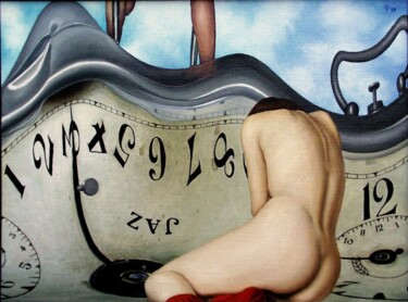 "Le temps univoque d…" başlıklı Tablo Pierre Collette tarafından, Orijinal sanat, Petrol