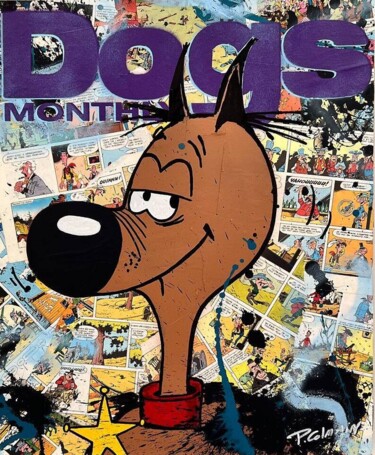 「Dogs Magazine」というタイトルの絵画 Pierre Colmainによって, オリジナルのアートワーク, アクリル