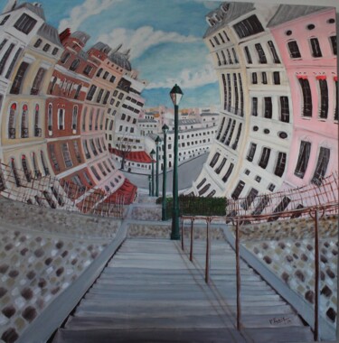 Peinture intitulée "Montmartre" par Pierre Fénié, Œuvre d'art originale, Huile