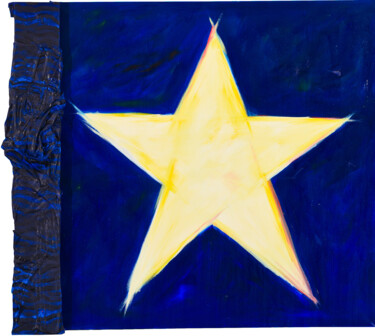 Painting titled "Star one" by Pierre Ittner, Original Artwork, Oil Mounted on Wood Stretcher frame