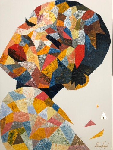 Peinture intitulée "Mosaic Elle t’envoi…" par Pierre Joseph, Œuvre d'art originale, Huile Monté sur Châssis en bois