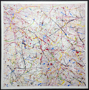 Painting titled "Champ électrique" by Pierre Lamblin, Original Artwork, Acrylic Mounted on Wood Stretcher frame