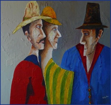 Peinture intitulée "Rencontre" par Pierre Laurent Tichadou, Œuvre d'art originale, Huile