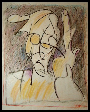 Disegno intitolato "Si Dieu le veut !…" da Pierre-Louis Torres, Opera d'arte originale, Matite colorate