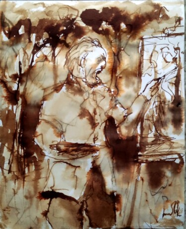 Peinture intitulée "La dernière tourmen…" par Pierre Milosavljevic, Œuvre d'art originale, Encre