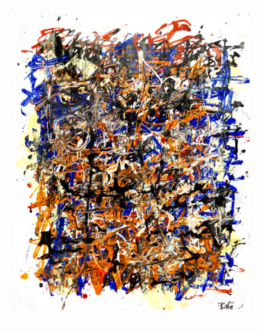 Malerei mit dem Titel "Mixed media hot" von Pierre Olié, Original-Kunstwerk, Acryl