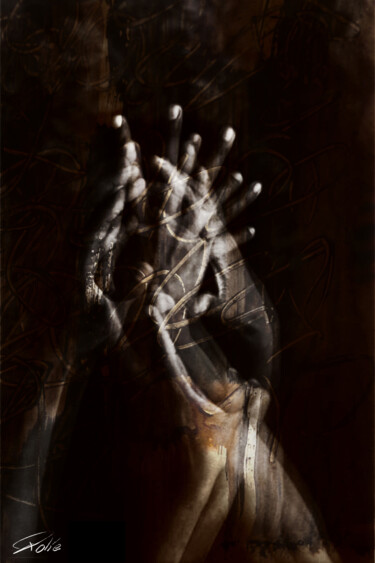 Painting titled "BROWN HAND" by Pierre Olié, Original Artwork, Acrylic