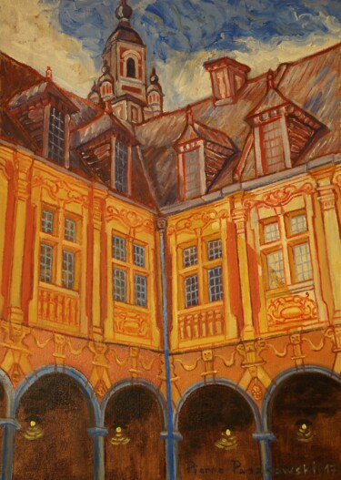 Schilderij getiteld "Vieille bourse" door Pierre Paszkowski, Origineel Kunstwerk, Olie