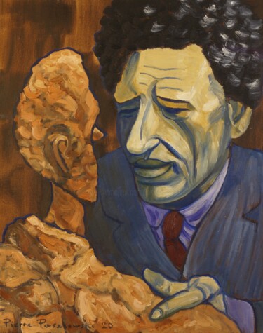 Malerei mit dem Titel "Giacometti" von Pierre Paszkowski, Original-Kunstwerk, Öl