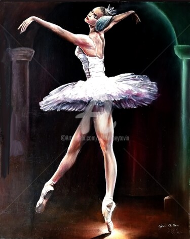 Malarstwo zatytułowany „danseuse SYLVIE GUI…” autorstwa Pierre Peytavin, Oryginalna praca, Olej Zamontowany na Drewniana ram…