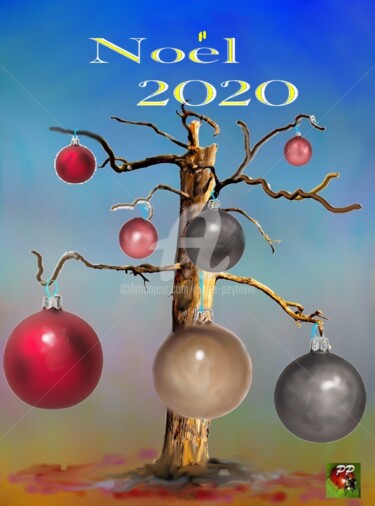 Artes digitais intitulada "Noël 2020 (version…" por Pierre Peytavin, Obras de arte originais, Pintura digital