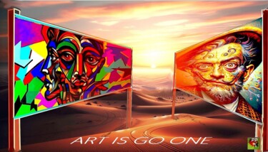 Arte digital titulada "ART IS GO ONE" por Pierre Peytavin, Obra de arte original, Imagen generada por IA