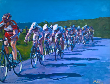 Painting titled "Tour de France" by Pierre Wuillaume, Original Artwork, Oil