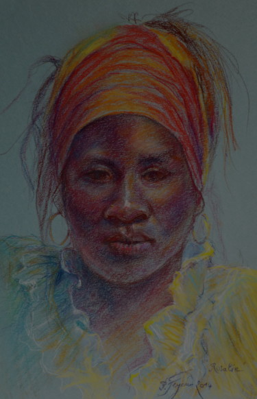 Dessin intitulée "Rosalie 1" par Pierre Feyeux, Œuvre d'art originale, Pastel