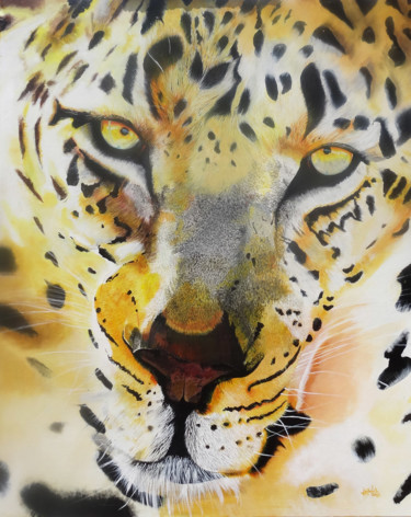 Pittura intitolato "leopard.jpg" da Pierre Julia, Opera d'arte originale, Acrilico