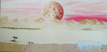 Pittura intitolato "paysage lunaire" da Pierre Julia, Opera d'arte originale, Aerografo