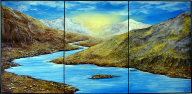 Painting titled "Triptyque" by Pierre Vogel, Original Artwork, Oil