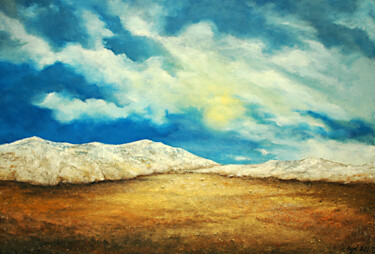 Peinture intitulée "montagne 4" par Pierre Vogel, Œuvre d'art originale, Huile