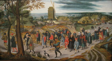 Malerei mit dem Titel "Le cortège nuptial" von Pieter Brueghel The Younger, Original-Kunstwerk, Öl