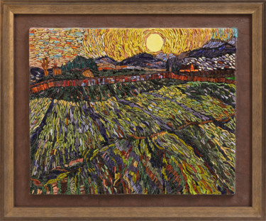 Rzeźba zatytułowany „Mosaic "Wheat field…” autorstwa Tatiana Fololeeva, Oryginalna praca, Mozaika