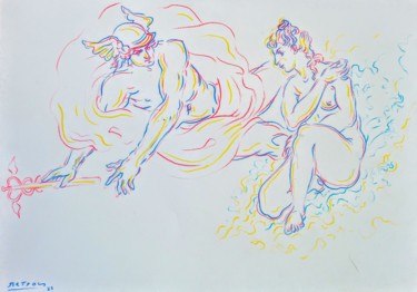 Dessin intitulée "Venus & Mercury" par Pietro Di Pompeii, Œuvre d'art originale, Crayon