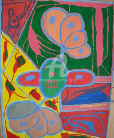 Peinture intitulée "Le Petit Homme vert" par Gomard, Œuvre d'art originale, Acrylique