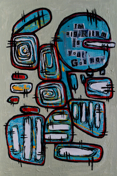 Painting titled "The Algorithm" by Simon Houlton, Original Artwork, Acrylic Mounted on Wood Stretcher frame