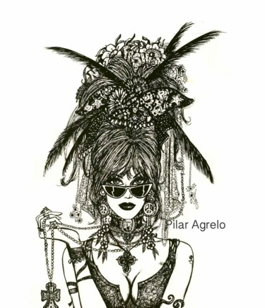 「fashion design illu…」というタイトルの描画 Pilar Agrelo Artによって, オリジナルのアートワーク, インク