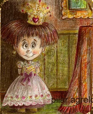 Tekening getiteld "LITTLE GIRL" door Pilar Agrelo Art, Origineel Kunstwerk, Anders