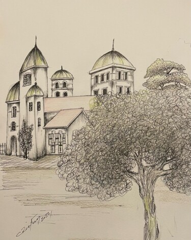 Dessin intitulée "Nankin Church" par Cmpoliva, Œuvre d'art originale, Marqueur