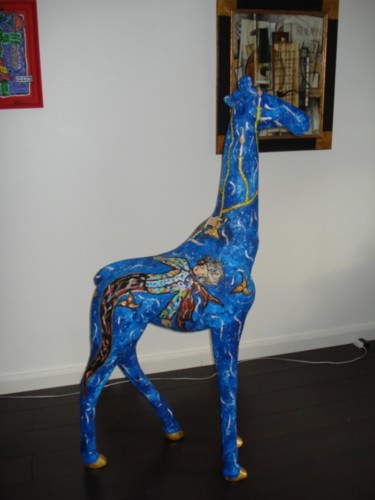 Sculpture titled "Girafe géante" by Pinkhas, Original Artwork