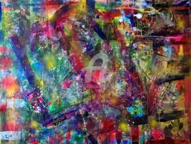 Schilderij getiteld "Mais quand reviendr…" door Pinkivioletblue, Origineel Kunstwerk, Acryl Gemonteerd op Frame voor houten…