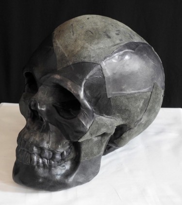 Sculptuur getiteld "Black Skull" door Pio30, Origineel Kunstwerk, Anders