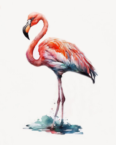 Digital Arts titled "Flamingo" by Piotr Alaborski, Original Artwork, Digital Painting