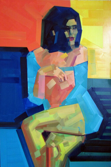 Malerei mit dem Titel "Figure_Pleasure" von Piotr Kachny, Original-Kunstwerk, Öl