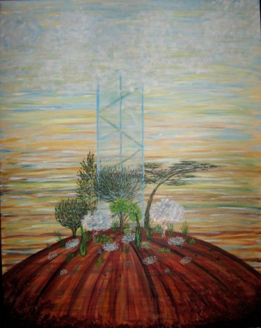 Painting titled "Gaïa Terre Nourrici…" by Piroska Fekete Fkt, Original Artwork, Acrylic Mounted on Wood Stretcher frame
