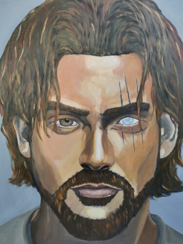 Painting titled "Shanks" by Pistonae, Original Artwork, Oil