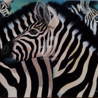 Painting titled "zebra" by Pio, Original Artwork, Acrylic