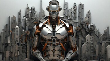 Digital Arts titled "Mechanical human" by Pixqix, Original Artwork, AI generated image