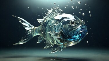 제목이 "Fish"인 디지털 아트 Pixqix로, 원작, AI 생성 이미지