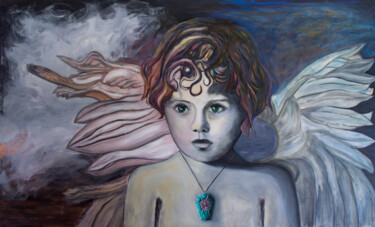 「Angels」というタイトルの絵画 Pizolikによって, オリジナルのアートワーク, アクリル