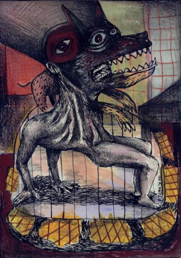 Rysunek zatytułowany „Le chien lamentable…” autorstwa Patrick Jannin, Oryginalna praca, Atrament